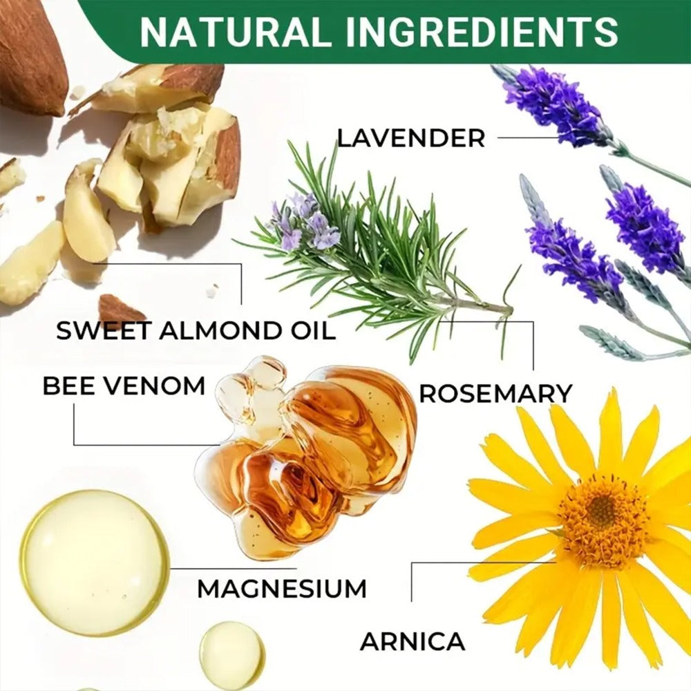 Body Cream 100g Jar with Bee Venom, Magnesium, Arnica Oil, Chamomile and Honey for Massage Use