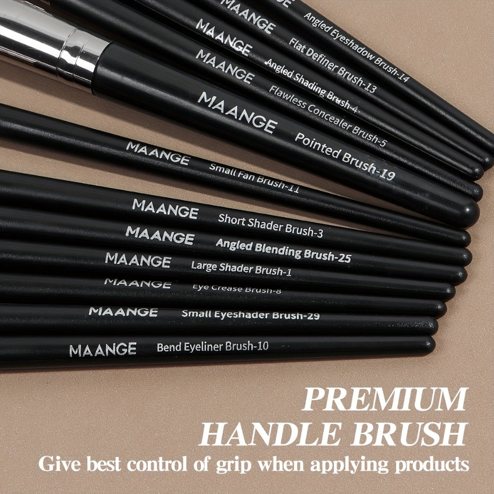 Makeup Brush Set, 25-Piece Synthetic Bristle and ABS Handle Collection with Face-Eye Brush Shapes and Gift Box