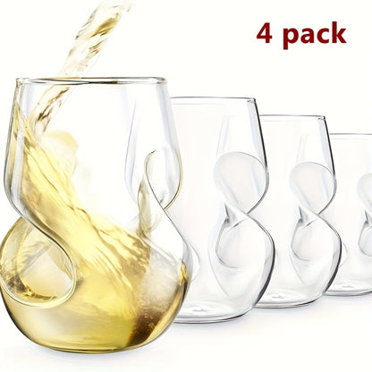 Twist Cocktail Glass Drinkware Set, 400ml Curved Cups in 2, 4 or 6-Piece Options for Home Bar and Table Service