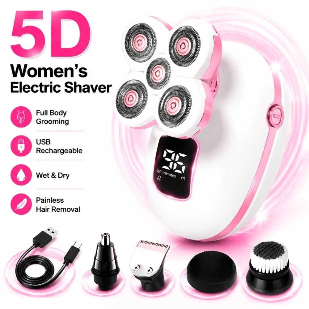 Electric Shaver IPX6 Floating Rotary Head with Type-C Charging, LED Display and Five Listed Set or Head Options