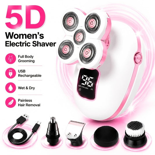Electric Shaver IPX6 Floating Rotary Head with Type-C Charging, LED Display and Five Listed Set or Head Options