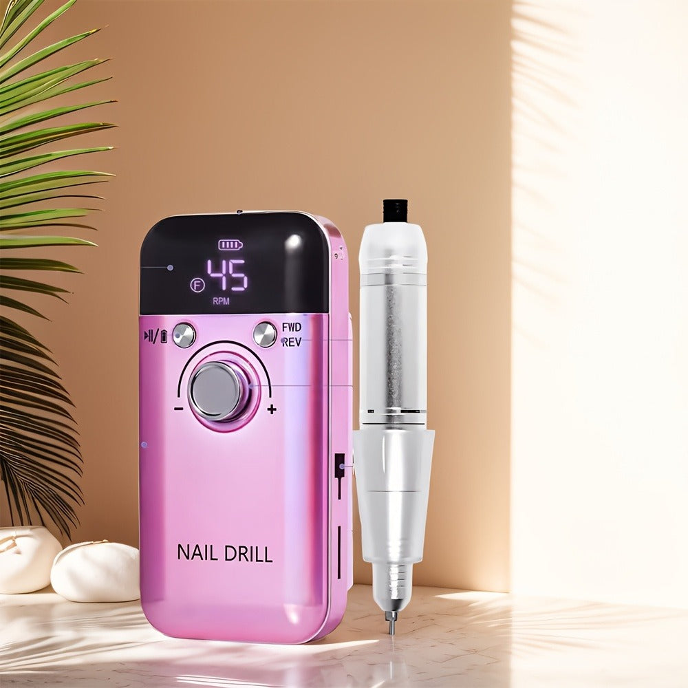 Electric Nail Drill 45000 RPM Rechargeable Kit with Bits, Sanding Bands and Three Model Color Options