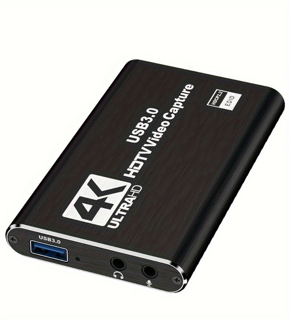 HDMI Capture Card with Microphone & 4K Loop-Out for Streaming – 1080P 60fps USB Video Recorder for Gaming, Live Streaming, Video Conference, Works with Nintendo Switch, PS4, OBS, Camera, PC