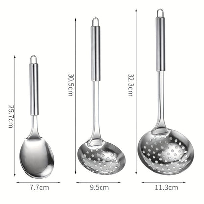 Stainless Steel Cooking Utensil Set 9 Piece for Nonstick Cookware – 304 Grade, Heat Resistant Ergonomic Handles, Dishwasher Safe, Space Saving Kitchen Tools with Hanging Holes for Home & Professional Chefs