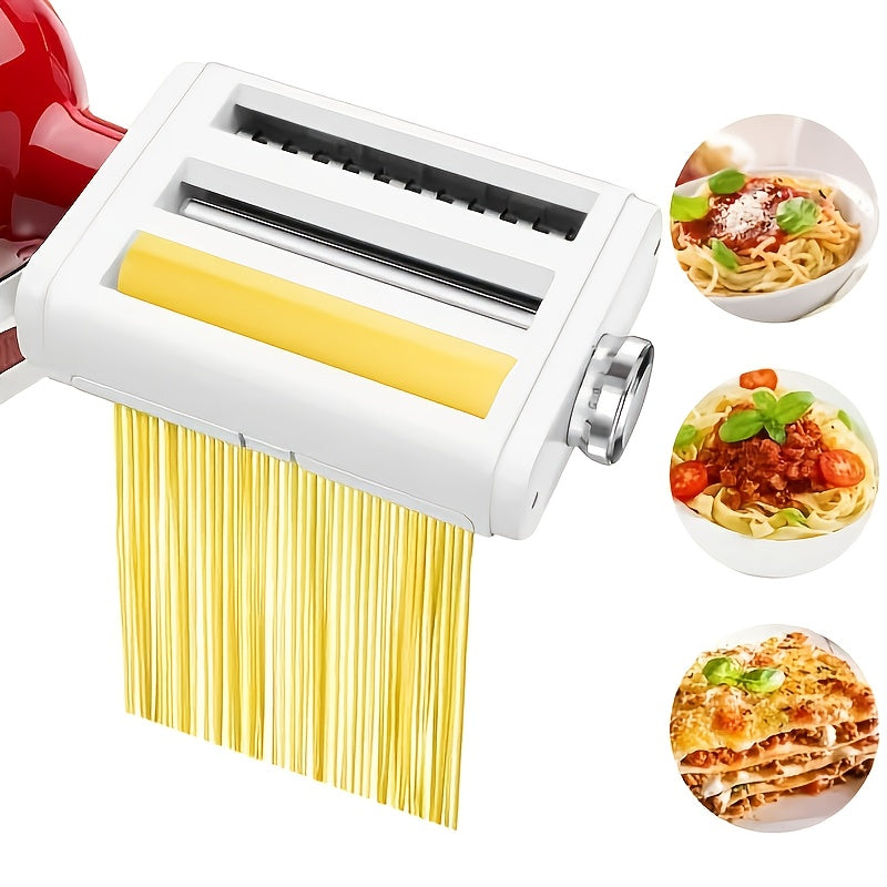 Pasta Maker Attachment for Stand Mixer – 3-in-1 Stainless Steel Noodle Making Kit for Homemade Spaghetti & Fettuccine, Durable & Easy to Use, Compatible with Most Stand Mixers