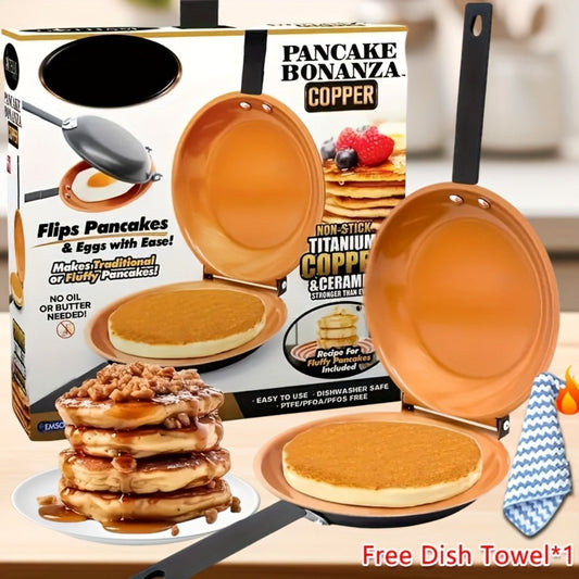 Double-Sided Non-Stick Omelette Pan – Reversible Flip Skillet for Fluffy Pancakes, Omelets & Italian Omelettes | Dishwasher Safe, Indoor & Outdoor Cooking, Camping Kitchen Essentials