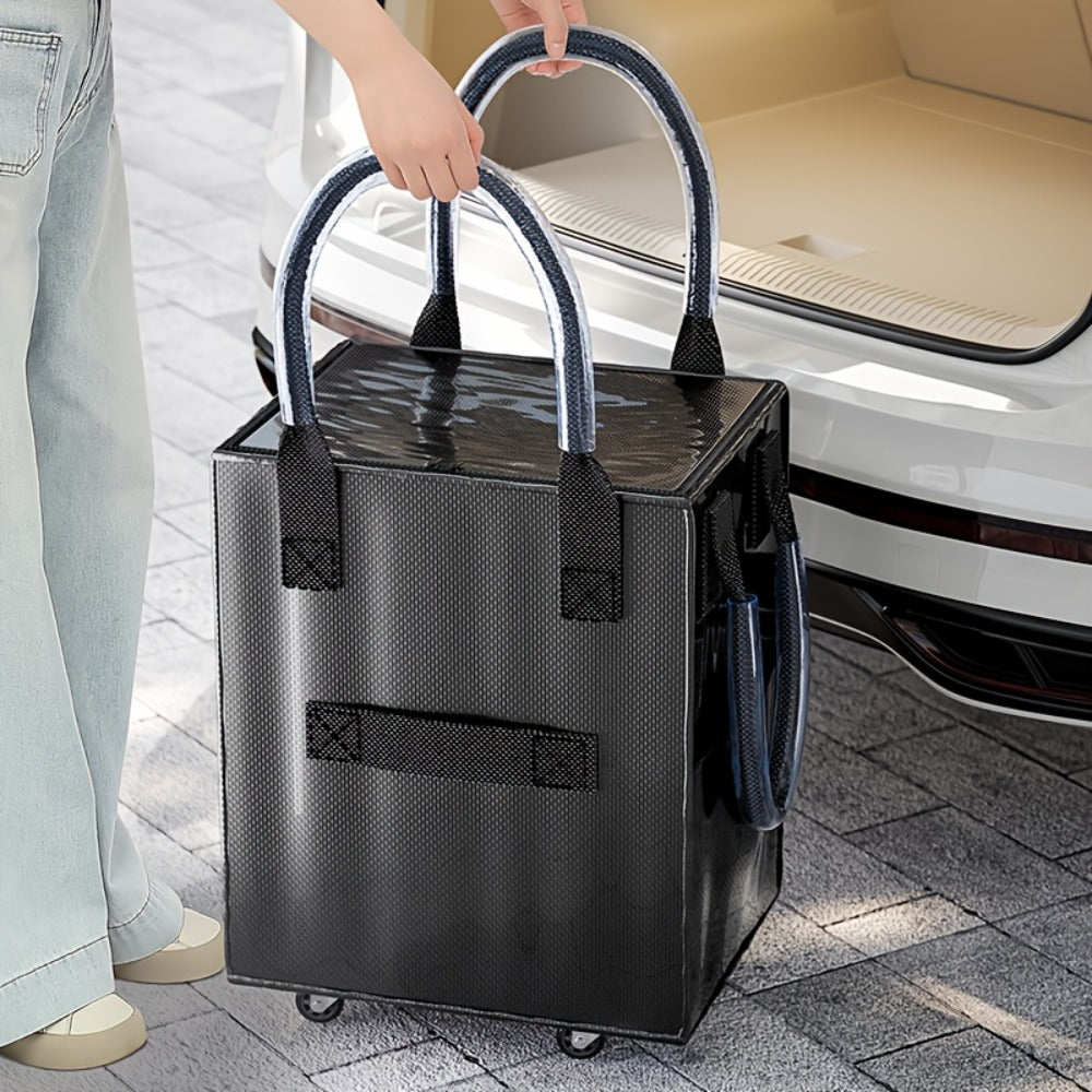 60 L Rolling Grocery Bag with Wheels in Black or Rose Gold for Shopping, Travel and Utility Use
