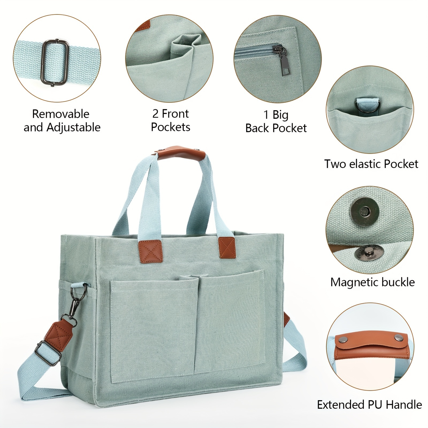 Large Capacity Tote Bag for Women – Lightweight Shoulder Bag with Adjustable Strap & Polyester Lining, Daily Use
