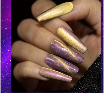 Cat Eye Gel Nail Polish Set 6Pcs 9D Aurora Magnetic Glitter Pearl Shell Effect – Soak-Off Semi-Permanent UV LED Gel Varnish Nail Art Kit for Home Salon Manicure Gift for Women