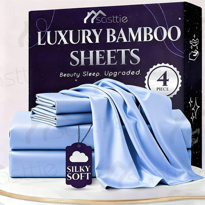Four-Piece Sheet Set with Flat Sheet, Fitted Sheet, Two Pillowcases and 48 Exact Color-Size Options