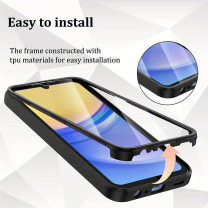 Rugged Samsung Galaxy A-Series Phone Case with Built-In Screen Cover in Four Colors and Six Model Options