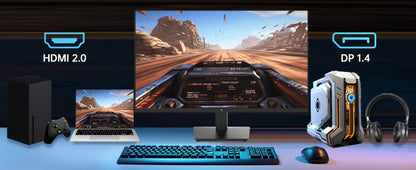 27-Inch QHD 100Hz Computer Monitor 2560x1440 IPS Display, AMD FreeSync, Ultra-Thin Bezel, HDMI DisplayPort, Flicker-Free Low Blue Light, for Gaming Work Home Office Desktop PC