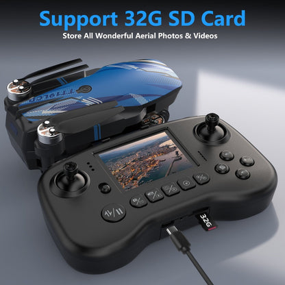 Foldable RC Drone with 2.8-Inch Screen Remote, Dual Cameras and 270-Degree Obstacle Sensor Mode