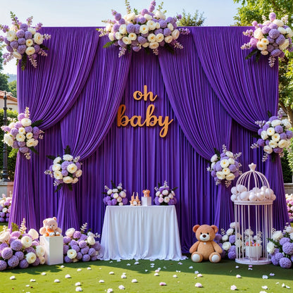 Two-Piece Photography Backdrop Curtain Set, 59 x 118 Inches per Panel, with Rod Pockets and Color Options