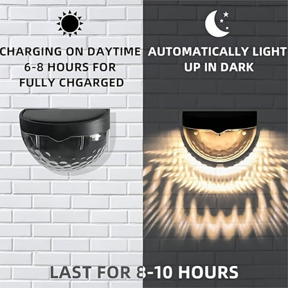 Solar Fence Lights Outdoor 6 Pack IPX4 Waterproof Solar Wall Lights Rechargeable for Porch Patio Deck Garage Security Lighting Decoration