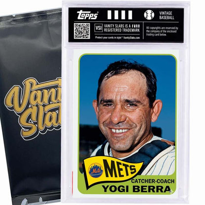 Vintage Baseball Card Mystery Slab 1965 Topps – 1 Random Authentic Card Encased in Vanity Slab | 598-Card Set Chase | Mickey Mantle, Willie Mays & Hall of Famers Possible | Collector Gift