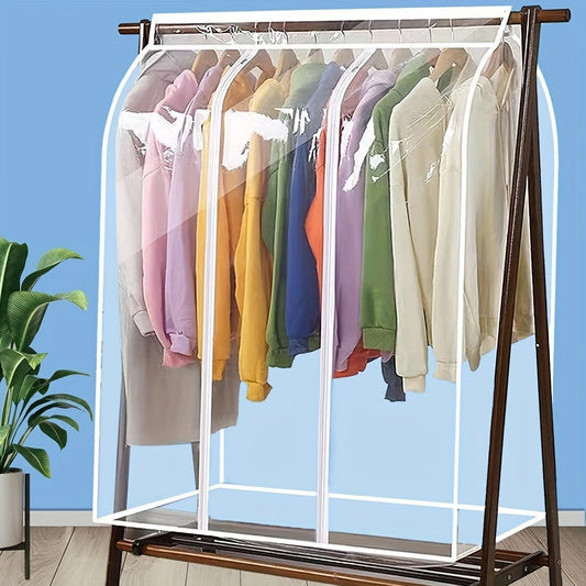 Clear Hanging Garment Bag PVC Zipper Dustproof Closet Organizer for Coats Suits Dresses - Transparent Wardrobe Protector Storage Cover Multiple Sizes