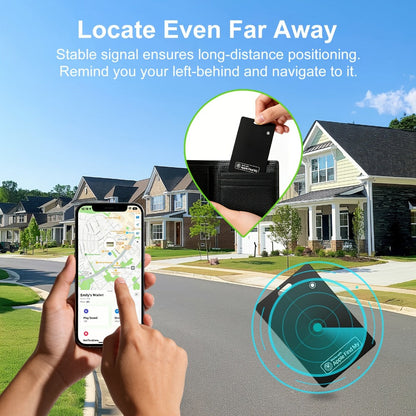 Apple Find My Wallet Tracker Card – Ultra-Thin Rechargeable Bluetooth Tracker | 105dB Alert, Wireless Qi Charging, Left-Behind Alerts & Siri Support