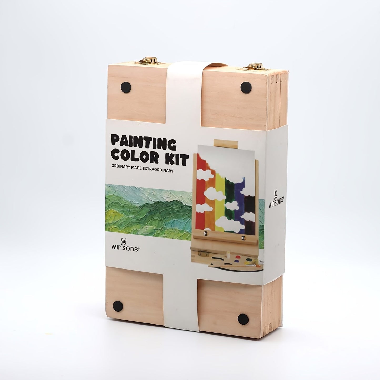 14-Piece Portable Painting Box Set with Adjustable Tabletop Easel, Canvas, Brushes and Palette Knife