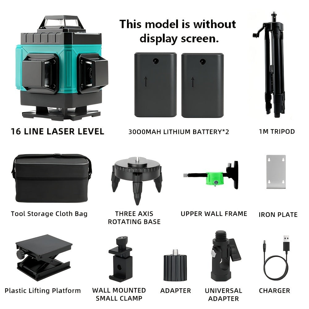 16-Line-Labeled Laser Level Kits in Five Packages with Tripod and No-Tripod Checkout Options