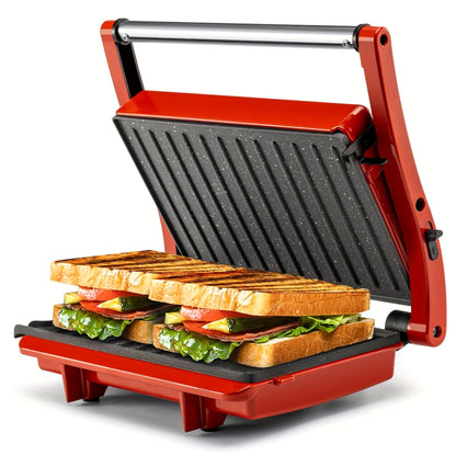 Panini Press Grill 3-in-1 Electric Indoor Grill with Non-Stick Plates - 180° Flat Grill Sandwich Maker with Floating Hinge Grease Tray Temperature Control, Compact Countertop Grill for Home Dorm Office