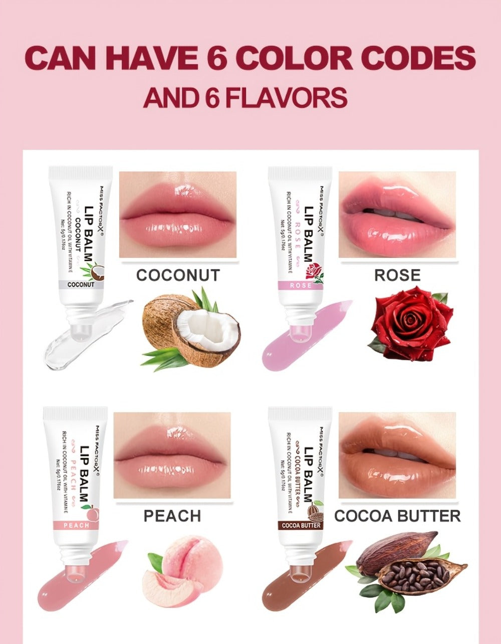 30-Piece Lip Gloss Gift Box Set — 6 Glossy Shades Moisturizing Waterproof Anti-Transfer Liquid Lipstick, High-Shine Long-Lasting Lip Color for Women, Pink Gift Box