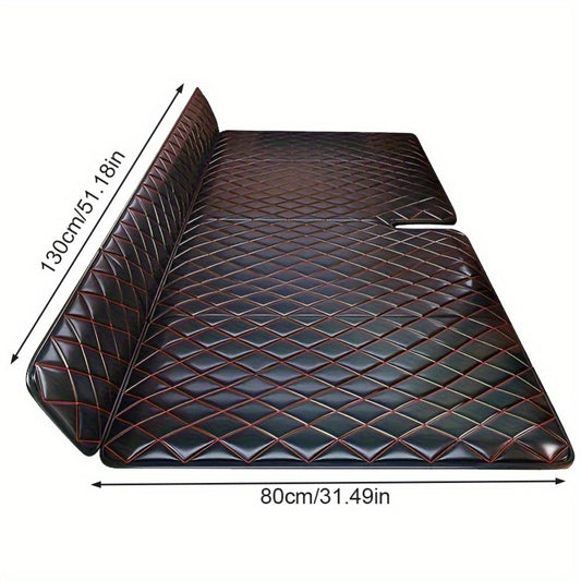 Car Mattress Foldable Back Seat Sleeping Pad Thickened Faux Leather Non-Inflatable Universal Sedan Bed for Travel Camping Afternoon Nap Road Trip