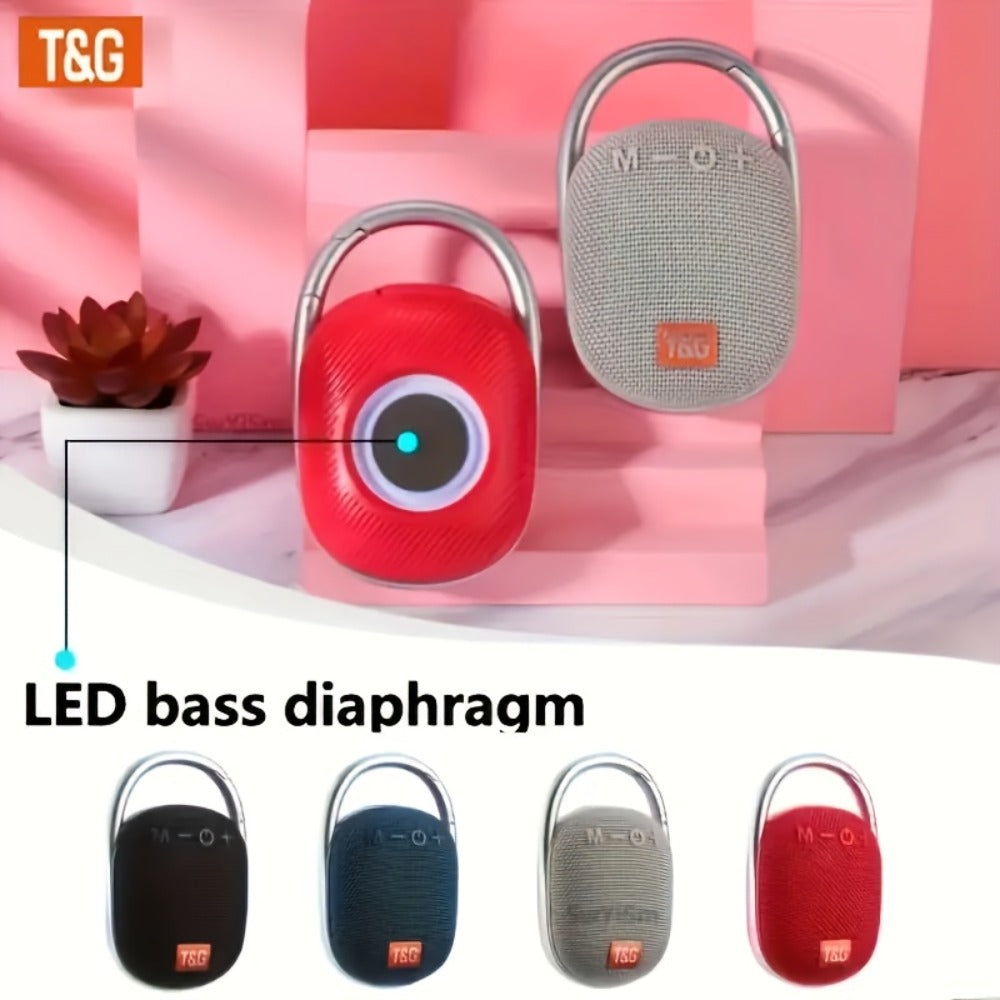 Portable Bluetooth Speaker Mini with 0.5W-2.5W Stereo, LED Lights, TF Card and Integrated Latch