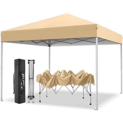 Straight-Leg 10x10ft Pop-Up Canopy Tent with 420D Oxford Top, Three Heights and Eight Colors