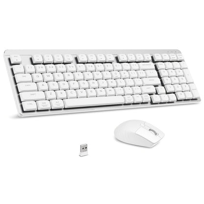 FA98 Low-Profile 98-Key Wireless Keyboard and Mouse Set with Purple, Silver or Pink Color Options