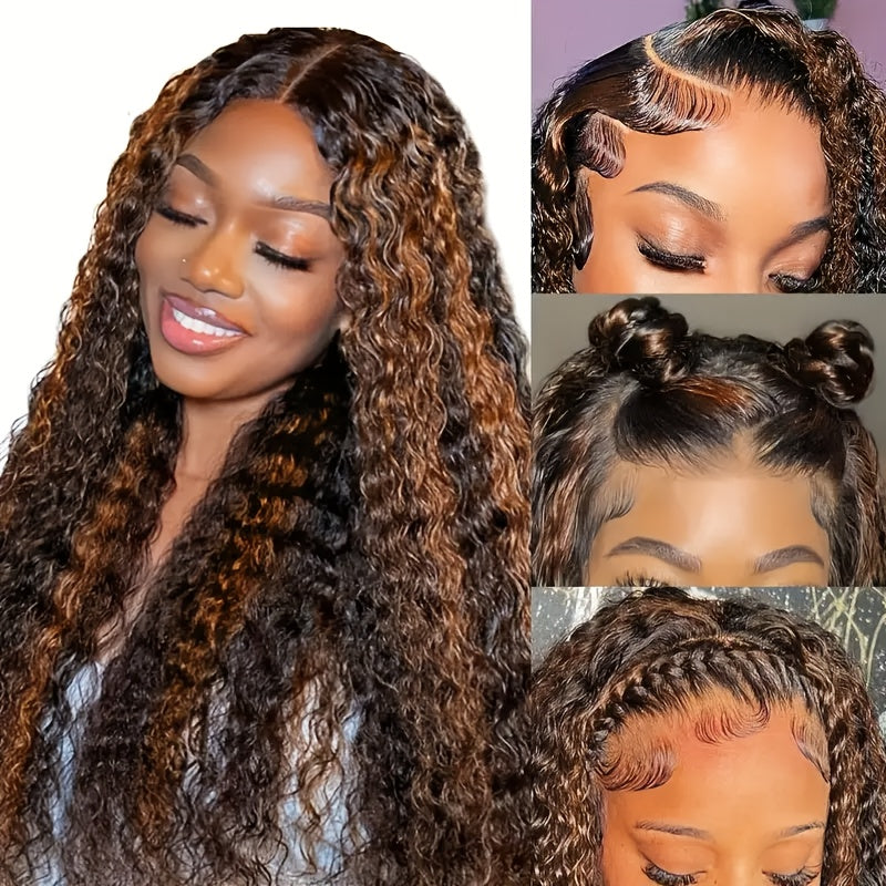 Deep Wave Human Hair Wig with 13x4 HD Lace Front, 180% Density and 14-34 Inch Length Options