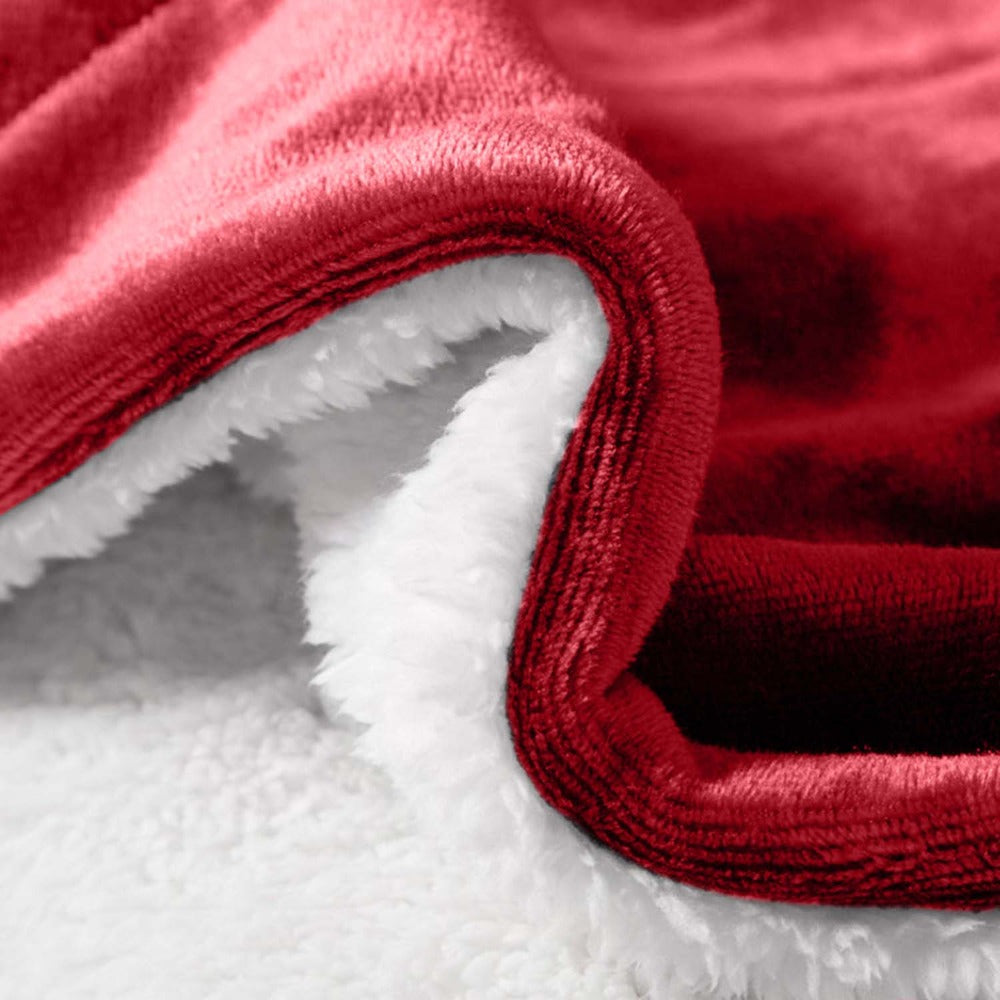 480GSM Sherpa Fleece Blanket – Double-Sided Heavy Warm Throw for Couch, Bed & Travel, Reversible All Season, 13 Colors, 3 Sizes
