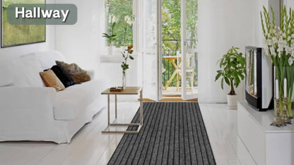 Runner Carpet with Rubber Backing - Non-Slip 1800G/sqm Heavy Duty Washable Indoor Outdoor Rug | Hallway, Entryway, Laundry Room & Balcony Runner Mat | Multiple Sizes & Colors