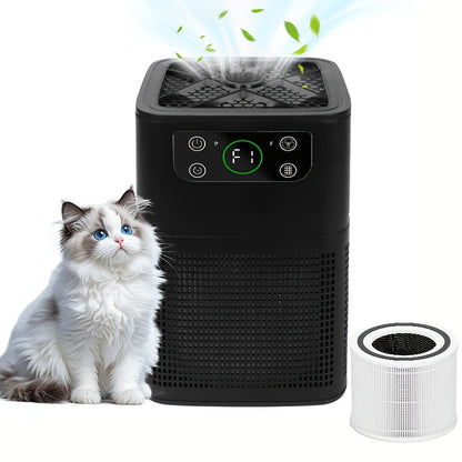 Air Purifier with Compact White or Black Body, Aroma Function and Quiet Sleep Mode for Small Rooms