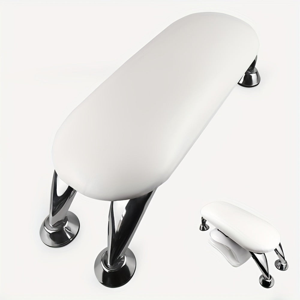 Padded Nail Armrest with Chrome-Finish Four-Leg Stand in Pink, Black or White Checkout Options