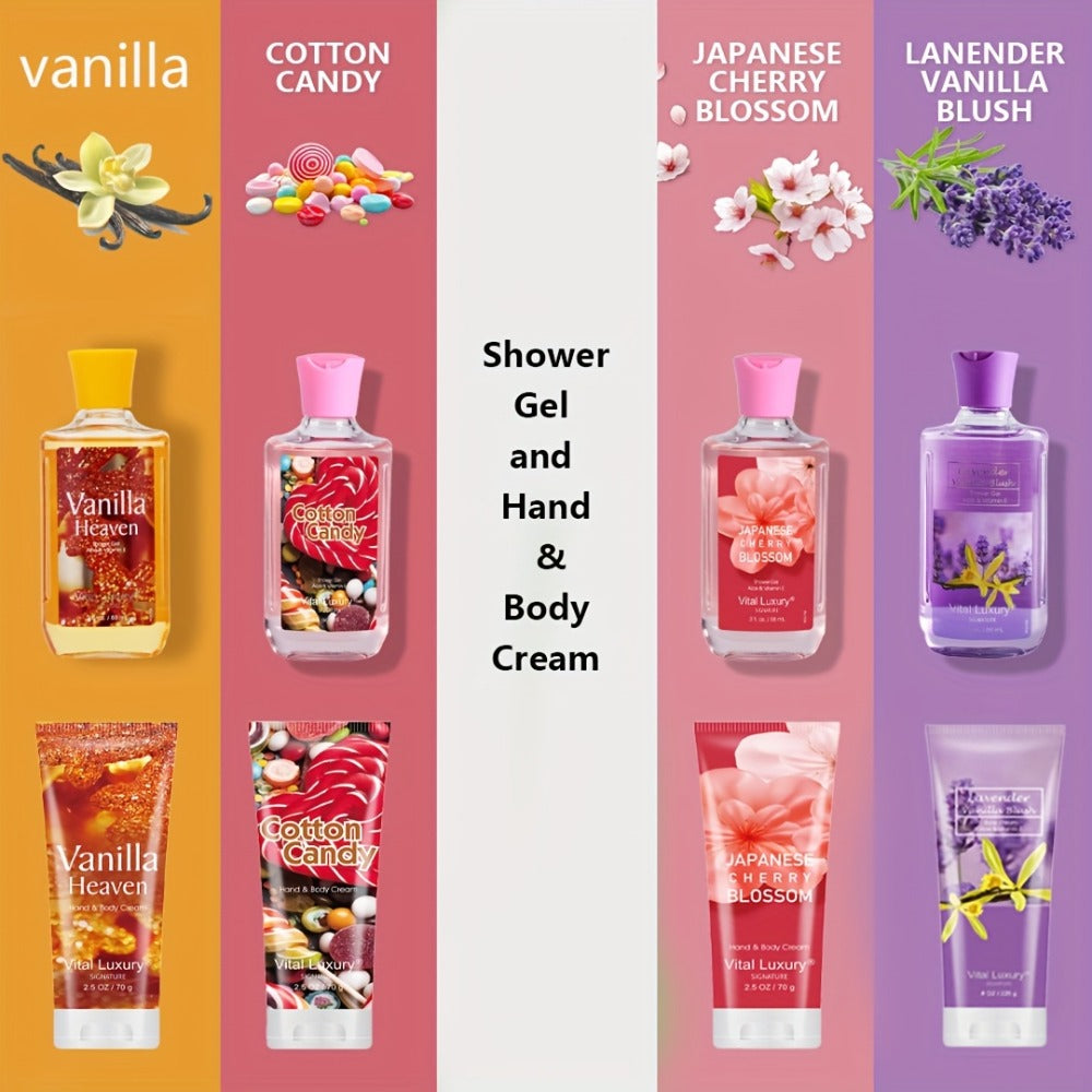 Two-Piece Body Wash and Hand Cream Gift Set with 88 ml Bottle, 70 g Tube and Five Scent Options