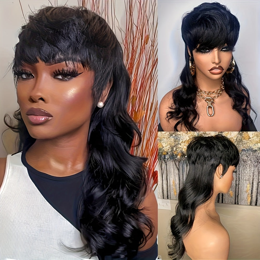 Synthetic Wig Long Deep-Wave Curls, 150% Density with Rose Net Cap in 22- or 24-Inch Lengths