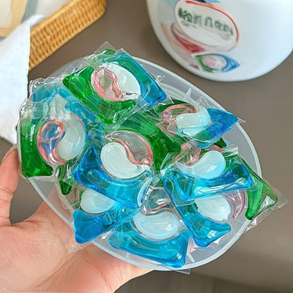 Blue-and-Green Laundry Detergent Gel Pods in Three Available Package Weight and Color Combinations