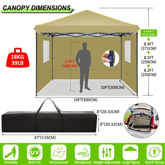 Pop Up Canopy Oxford UV Block Mesh Windows | Beach Camping Party Tent