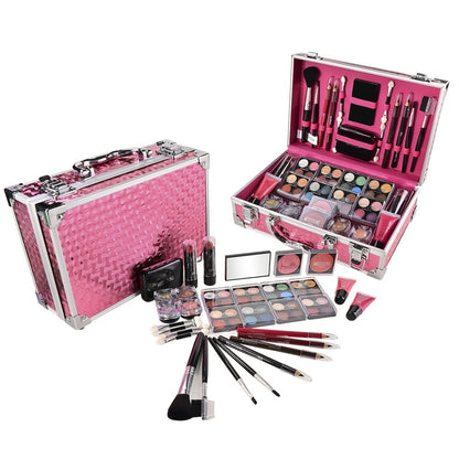 56 Piece Makeup Kit Full Face Set Eyeshadow Lipstick Blush Lip Gloss Eyebrow Pencil Glitter Brushes for Women Beginner Wedding Stage Holiday Gift