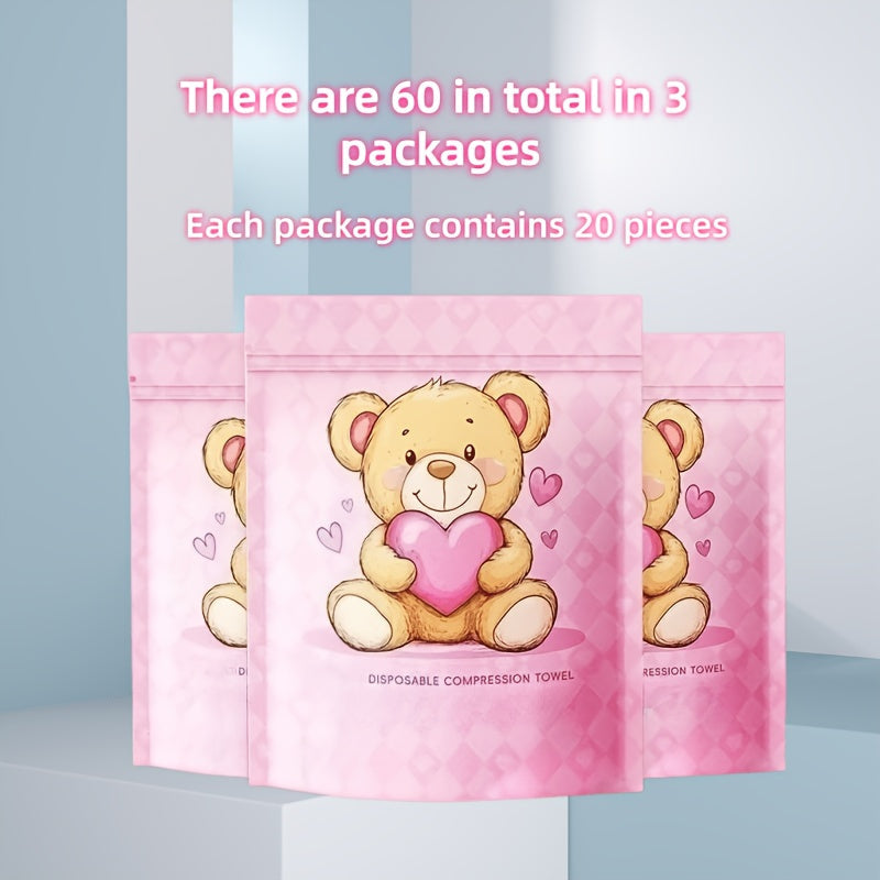 Disposable Face Towels 180 Pcs Soft Thickened Cotton Compressed Cleansing Towel for Women Men All Skin Types Travel Portable Facial Wipes 3 Packs 60 Pcs Each