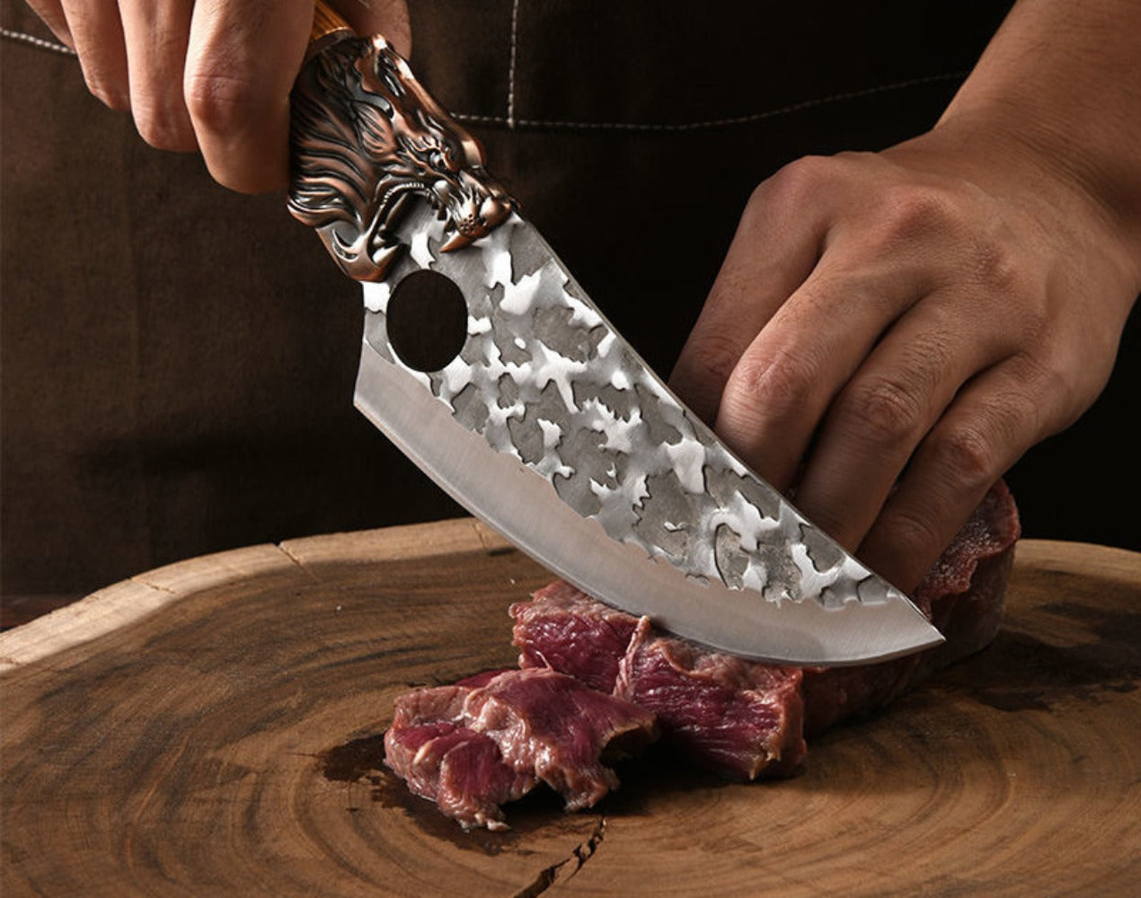 Multi-Piece Kitchen Knife Set with Stainless Steel Labels in Black Three-Piece or Brown Seven-Piece Options
