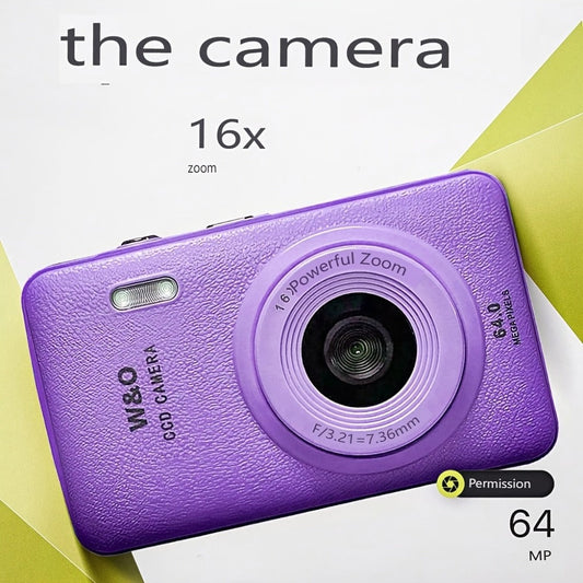 1080P HD Digital Camera 64MP 16x Zoom Vlogging Camera with 2.4-inch LCD Screen 32GB Memory Card Rechargeable Webcam for Photography Video Recording Beginners Kids Gift