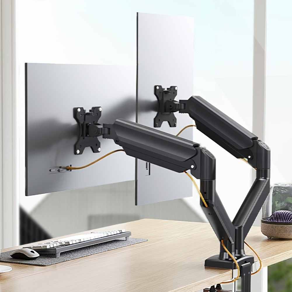 Dual Monitor Stand for 32 Inch Screens, Full Motion Dual Monitor Arm with 180° Swivel Tilt 360° Rotation