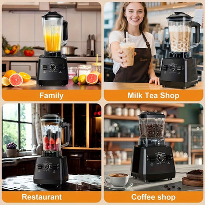 Professional Blender for Kitchen 68oz 25000RPM 2400W - Countertop Smoothie Blender with 2 Containers Stainless Steel Blade Variable Speed Pulse for Ice Frozen Fruit Juice Shakes 7 Colors
