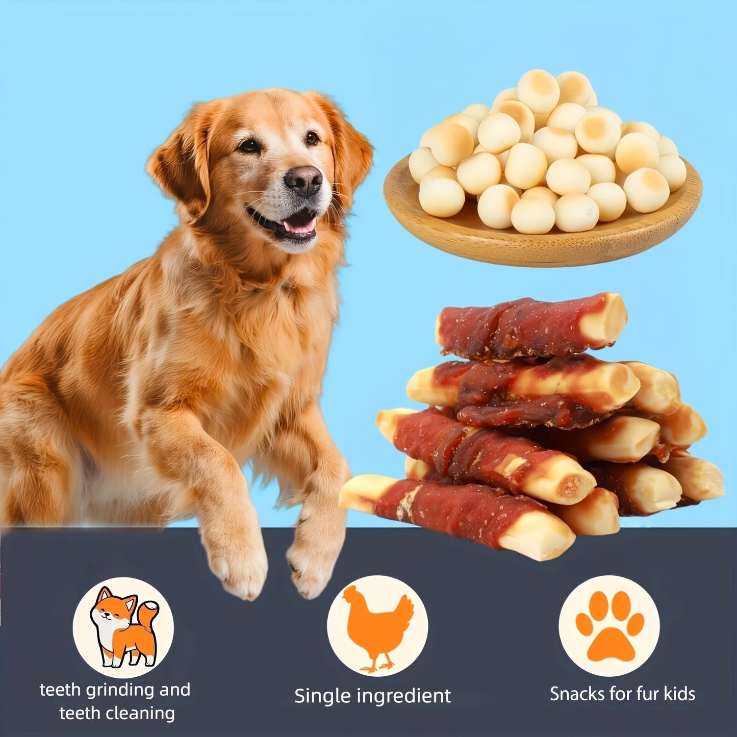 Dog Treats Chicken and Duck Jerky Variety Assortment with Five Retained Combination Choices