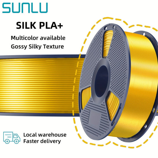 SUNLU PLA+ Filament 1.75mm 1kg Spool Strong Tough Upgraded PLA Smooth Glossy Finish ±0.02mm Accuracy Wide FDM Printer Compatibility Silk Colors