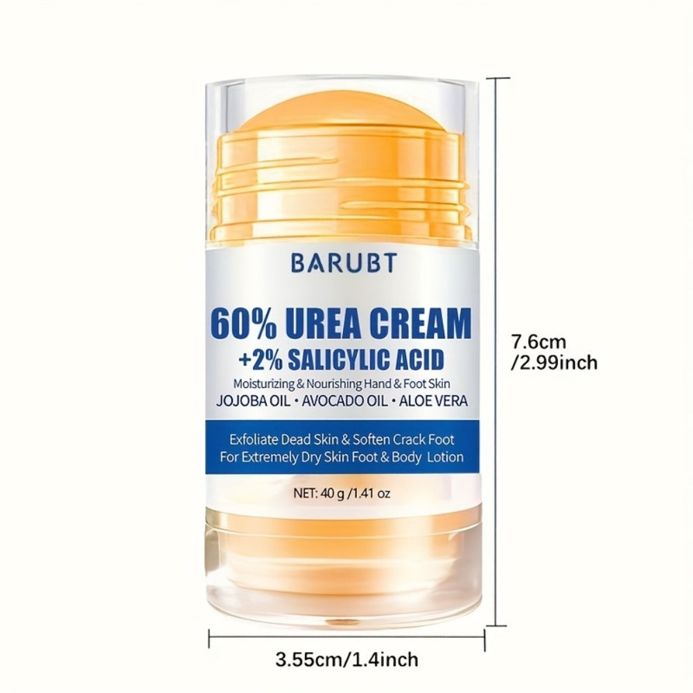 Two-Piece 40g Roll-On Foot Cream Set for Feet with 60% Urea and 2% Salicylic Acid Labeling