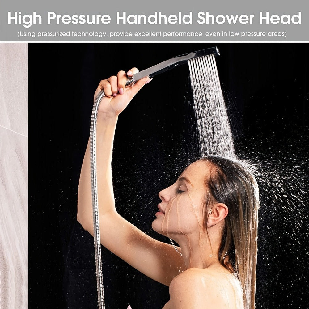 Rainfall and Handheld Shower Combo with 10 or 12-Inch Head, 78-Inch Hose and Chrome or Black Finish