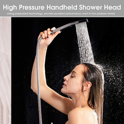 Rainfall and Handheld Shower Combo with 10 or 12-Inch Head, 78-Inch Hose and Chrome or Black Finish